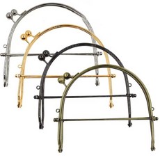 쿠쿠스토어 150mm/인치 청동 곡선형 핸들 가방 프레임 (볼 클라스프 잠금장치 포함)