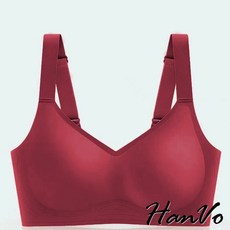 HanVo 無鋼圈內衣 包覆收副乳運動內衣 果凍軟支撐後扣式胸罩