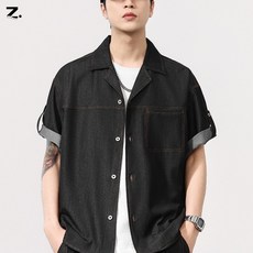 Zoovit 여름 루즈핏 반소매 셔츠 남성 빅사이즈 캐주얼 셔츠