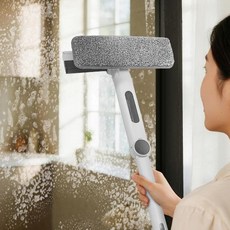 Jeernare 4in1 유리창 청소 도구 다용도 유리창 닦이 창문 닦이 오수 회수통 길이조절 극세사걸레, 화이트, 1세트