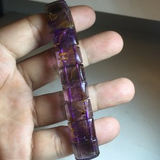 巴西冰種天然黃金紫鈦（紫晶 黃磷鐵礦共生）手排，冰種通透，提升個人魅力，平衡身心靈, 1個