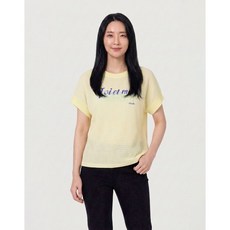 올리비아하슬러 배색 소매 레터링 티셔츠 OHCMTS303