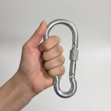 대형 카라비너 강철 캠핑 등산 낚시 차박 다용도 고리 90mm 100mm 110mm 140mm, 1개, SILVER
