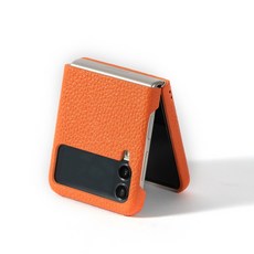 본아띠 머서 천연소가죽 토고 슈렁컨 풀커버 갤럭시 Z플립 케이스