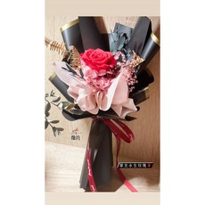 燥坊 永生玫瑰花束, 黑色,白色, 黑色