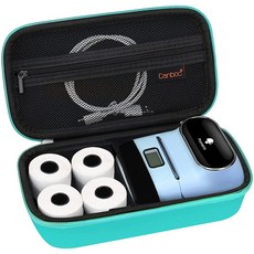 Canboc Phomemo M110/A30 라벨 메이커용 휴대용 케이스 휴대용 블루투스 열 프린터 백 핏 라벨 케이블 터키석 (케이스만 해당), Canboc Phomemo M110/A30 라벨 메이커