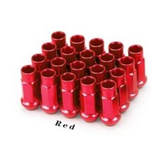 스틸 확장 오픈 레이싱 카 휠 림 러그 너트 확장 튜너 너트 20 개세트, 9) Red  M12x1.25