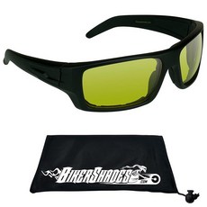 Bikershades 오토바이 바이커 안전 안경 투명 폼 패딩 남성용 방풍 방진, 옐로우