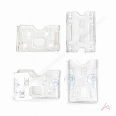 차량용 앞유리 부착 주차증케이스 투명한 아크릴 번호판 출입증홀더 사무실꾸미기, 압착고무형(가로)