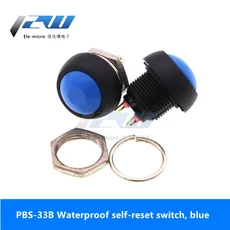 1Pcs 2 핀 미니 스위치 12mm 1A 방수 스위치 pbs33b 12v 순간 푸시 버튼 스위치 리셋 비 잠금 pbs-33b 전자 부품 액세서리 소스, Blue