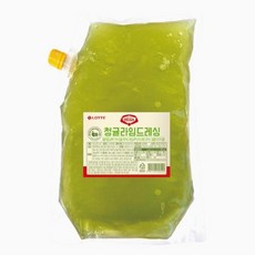 롯데 델가 청귤라임 드레싱 2kg (업소용 대용량) 100g 식당 레스토랑 카페 샐러드 상큼달콤 식자재, 1개