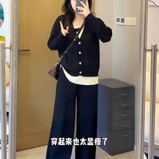 寬鬆休閒運動三件套裝女 大尺碼顯瘦衛衣闊腿褲套裝