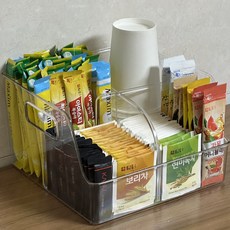 아윤 딱 좋은 사이즈 사무실 필수템 탕비실 정리함, 투명, 1개