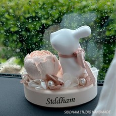 Siddham 永生花聞香小兔造型擴香石 桌面擺件車載香氛, 永生花聞香小兔,No.3禪茶, No.3禪茶