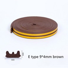 DIPE 자체 접착 도어 및 창 씰링 스트립 유리 창 충돌 방지 고무 스트립 폼 방음 스트립, 1천만, Brown Type E