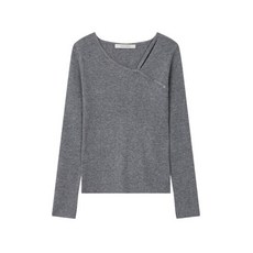 보브슬릿 넥 디테일 슬림 니트 풀오버 7155350003 741287