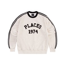 엠오오 플레이스 빈티지 트랙 자수 맨투맨 - 오트밀