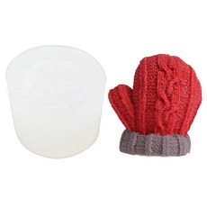 [ 749587 ] 3D 크리스마스 장갑 모양 실리콘 캔들 몰드 겨울 모직 니트 왁스 DIY 수제 비누 케이크 장식 도구