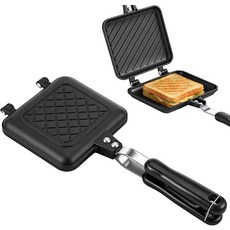 논스틱 샌드위치 메이커 패턴 디자인의 싱글 휴대용 알루미늄 합금 양면 가열 팬 가정용 14.2 x 6.5 주방 아침 조리 도구