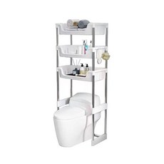 多層浴室置物架 馬桶上方收納層架 免釘免鑽 浴室收納好幫手, 白色, 1個