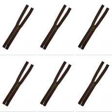 CRB 005 탐나요 빈티지 3호 니켈 지퍼 메탈 철 바지 가방 파우치 지퍼, 1세트, 브라운20cmX6개