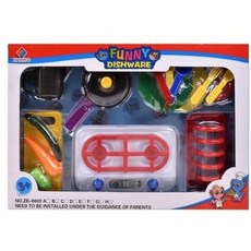 玩具套組趣味餐具砧板廚房玩具套組 6009B, 混色