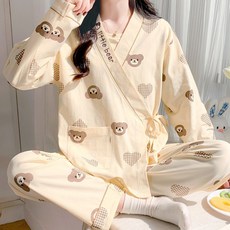 빅사이즈 산후복 봄가을 순면 산후 수유의 여름 얇은 산모 퇴원복 쓰리피스 임산부