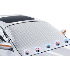 사이드 미러와 탄성 후크가 있는 자동차 윈드실드 스노우 스 커버 5가지 마그네틱 프로스트 대부분의 자동차를 위한 접이식 선쉐이드 SUV트럭MPV61x46인치, (61"x46"Inch)