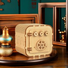 조립식 나무금고 퍼즐 DIY 과학 물리 원리 비밀번호 박스, 1개, 우드