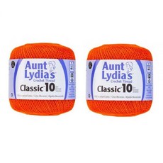 Aunt Lydia's 크로셰 실 - 사이즈 10 호박 (2팩)