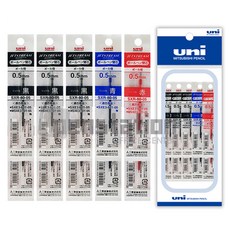 유니 제트스트림 3색용 4색용 멀티 0.38/0.5/0.7 리필심 세트, 0.5mm 흑6+청2+적2개 세트