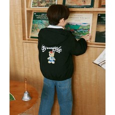 [국내매장판] 빈폴 키즈 곰돌이 경량 바람막이 점퍼 블랙 (BI6239U035) BI6239U035 250418