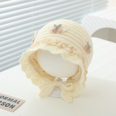 寶寶帽子秋冬季女寶寶可愛針織毛線帽小月齡新生保暖防風護耳