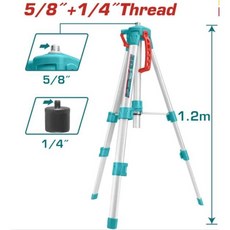 TOTAL 水平儀三腳架 1.2m 5/8/+1/4/ Thread, 1個