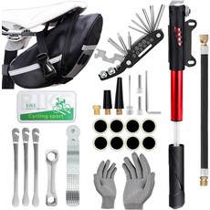 DERRESTE 자전거 타이어 수리 도구 키트 및 펌프 가정용 휴대용 패치 수정 인플레이터 캠핑 여행 필수품 가방 유지 관리, B