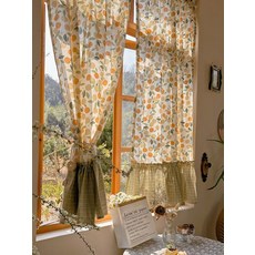 주방 가리개 북유럽 스타일 들꽃 홈 패브릭 부엌 가림막