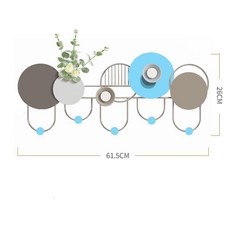進門口玄關掛鉤牆壁衣帽鉤 掛衣架 鑰匙收納壁掛 免打孔, 1個, 32032灰藍U5鉤送插花