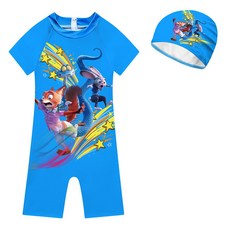 瘋狂動物城兒童連體泳衣泳帽套裝