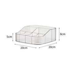 桌面化妝品收納盒, 1個, 【七格頂格款】透明白-單個七格頂格, 透明白, 單個七格頂格