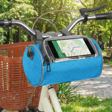 웨이백홈 터치가능 자전거 핸들바 가방, 1개, 블루