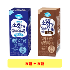 덴마크 소화가 잘되는 우유 락토프리 흰우유 + 초코우유, 190ml
