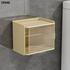 DFMEI 衛生間廁紙盒 防水壁掛式免打孔, 1個, 簡約黃【多功能收納神器】E2033:無規格
