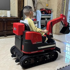 어린이 포크레인 전동 조종 타는 붕붕카 전동카 장난감, 듀얼 드라이브, 빨간색 고급+24V10 전기+775x2 모터