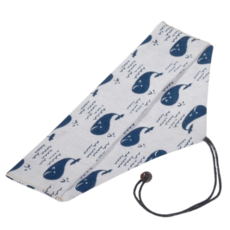 餐具收納綁繩收納袋 - 三角便攜餐具袋 刀叉湯匙筷子環保吸管收納袋 餐袋 婚禮小物, 1個, 橫開綁繩款, 小鯨魚