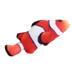 仿真貓薄荷魚玩具 - 貓咪玩具 貓草填充 貓潔牙/磨牙玩具, 1個, 小丑魚40cm