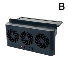 3개의 공기 배출구가있는 태양열 자동차 라디에이터 냉각 팬 창 환기 모든 대한 USB 전원, 01 Black