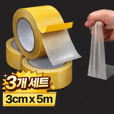 모에파 자국없는 메쉬 투명 초강력 양면테이프 3cm x 5m, 3개