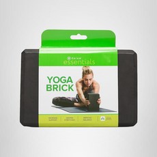 가이암 에센셜 요가 명상 필라테스 스트레칭을 위한 브릭 EVA 폼 블록 액세서리 2팩, Black, Pack Of 1