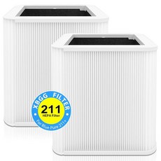 XBGG Blue Pure 211 공기 청정기 시리즈와 호환되는 211+ 교체 필터 H13 트루 헤파 및 활성탄 필터의 2-in-1 여과 시스템 2팩