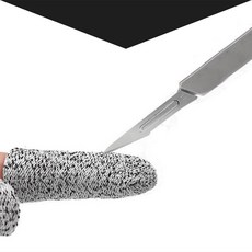 블체 손베임 칼베임 방지 손가락 핑거 안전 골무 보호 작업, 회색 패턴, 20개